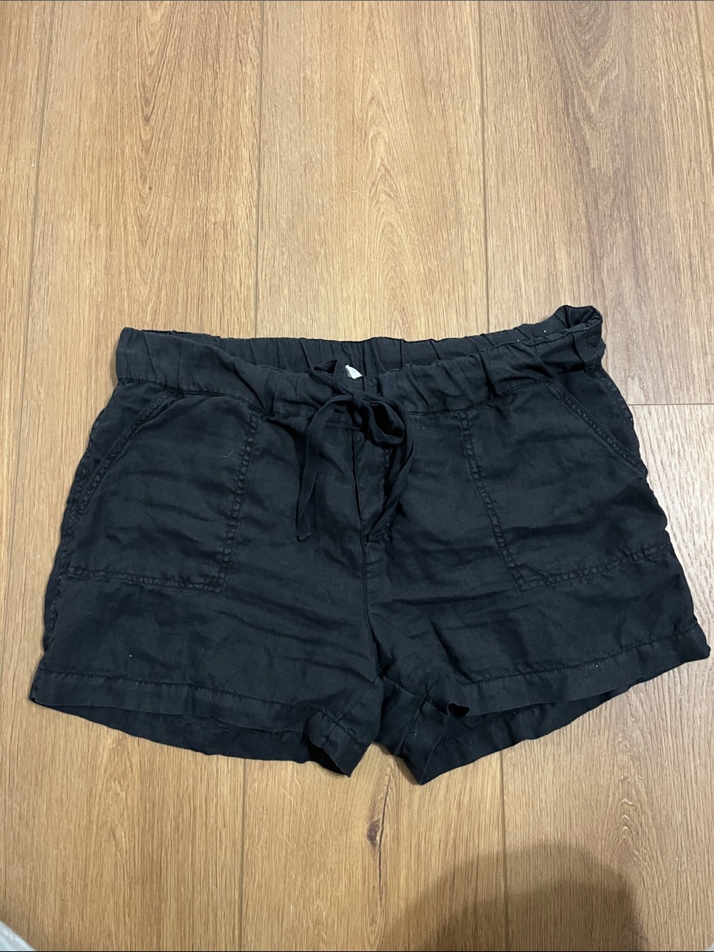 Caslon Black High-Waist Drawstring Linen Shorts